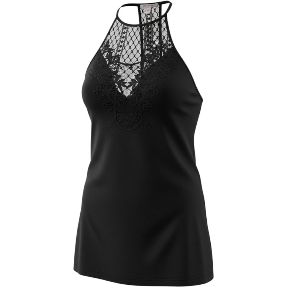Daytrip Women Size XS Black Lace Halter Tank Top Embroidered Boho Keyhole Back